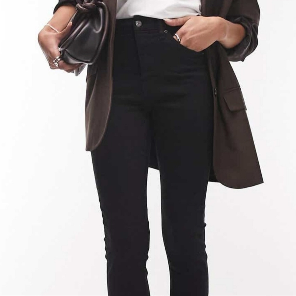 TOPSHOP Jaime Jeans: Black, Skinny, High Waist, Ankle-Grazing Hem